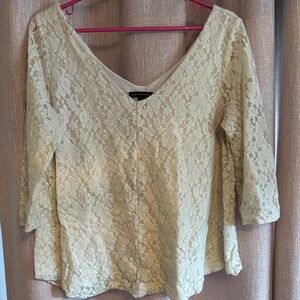 American Eagle Outfitters Cream Lace Blouse